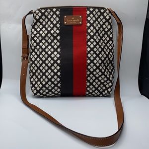 NWOT Kate Spade Victoria Classic Spade Swing Crossbody Bag‎ Chocolate/Cream/Red